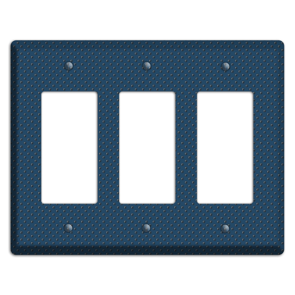 Blue Small Dots 3 Rocker Wallplate