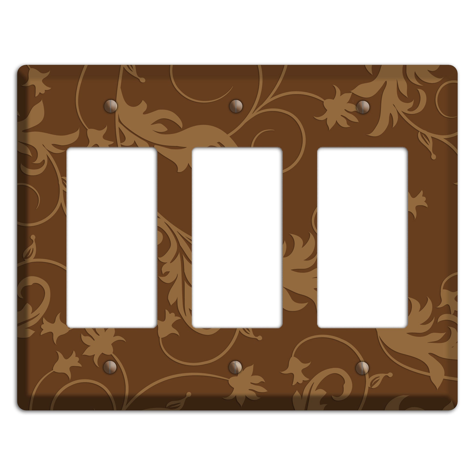 Brown Victorian Sprig 3 Rocker Wallplate