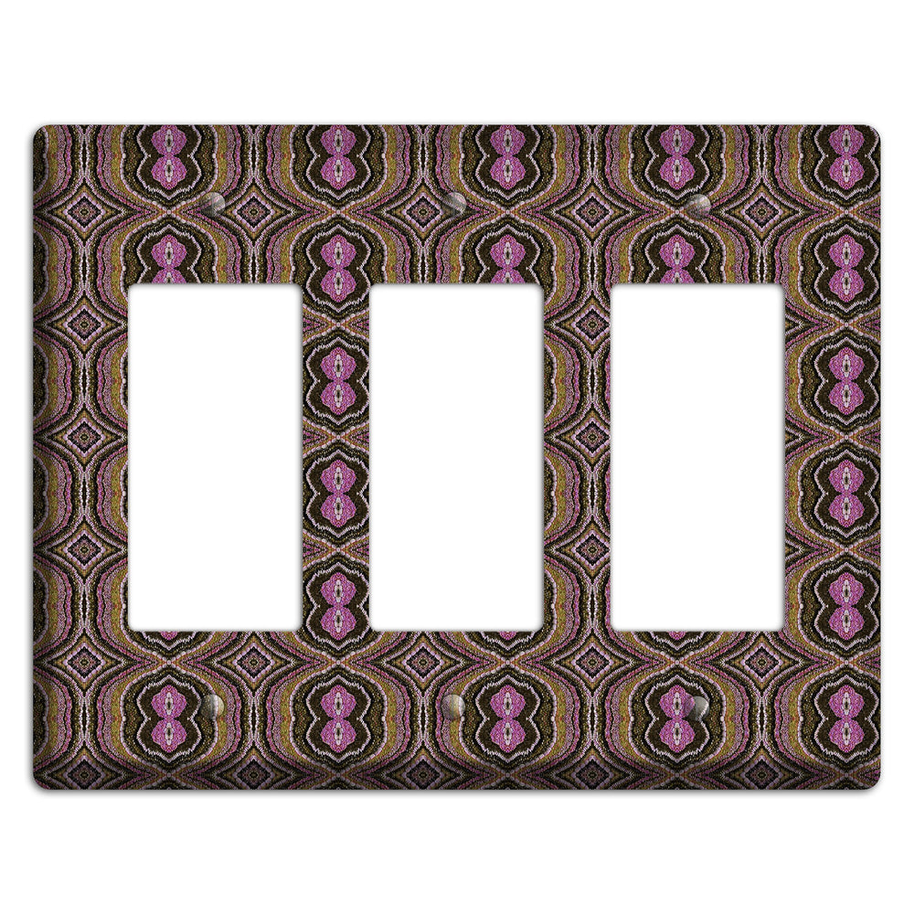 Pink and Brown Tapestry 3 Rocker Wallplate