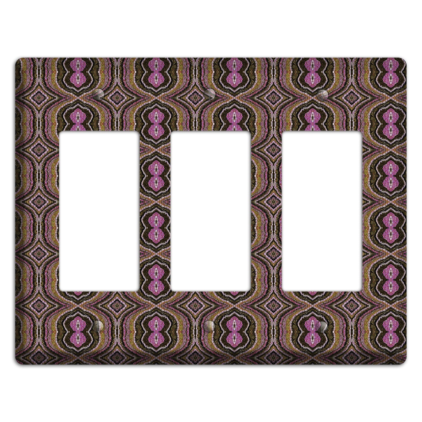 Pink and Brown Tapestry 3 Rocker Wallplate