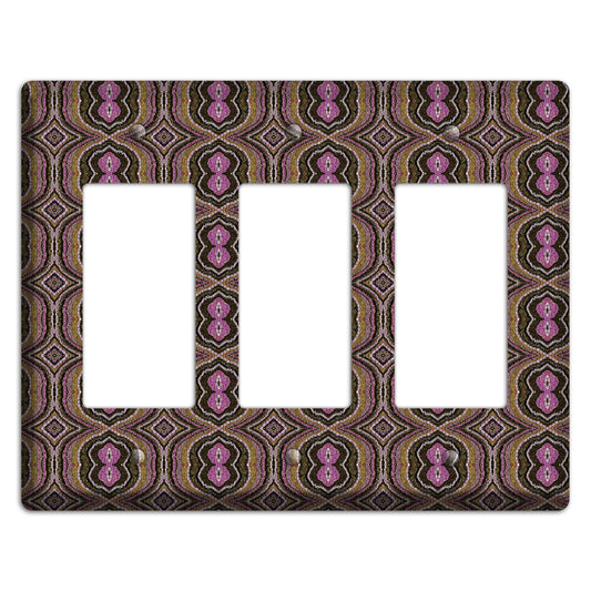 Pink and Brown Tapestry 3 Rocker Wallplate