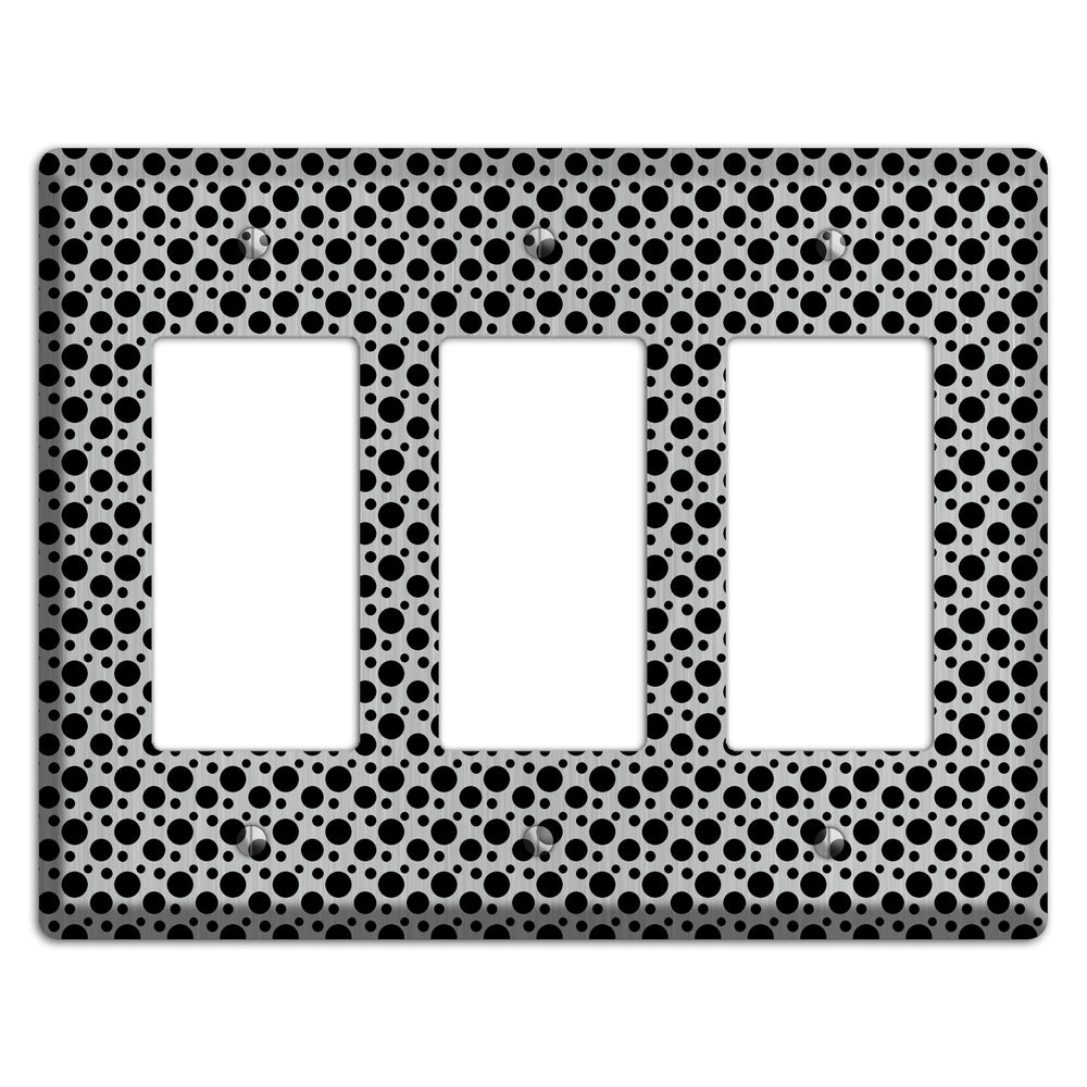 Small and Tiny Polka Dots Stainless Steel 3 Rocker Wallplate