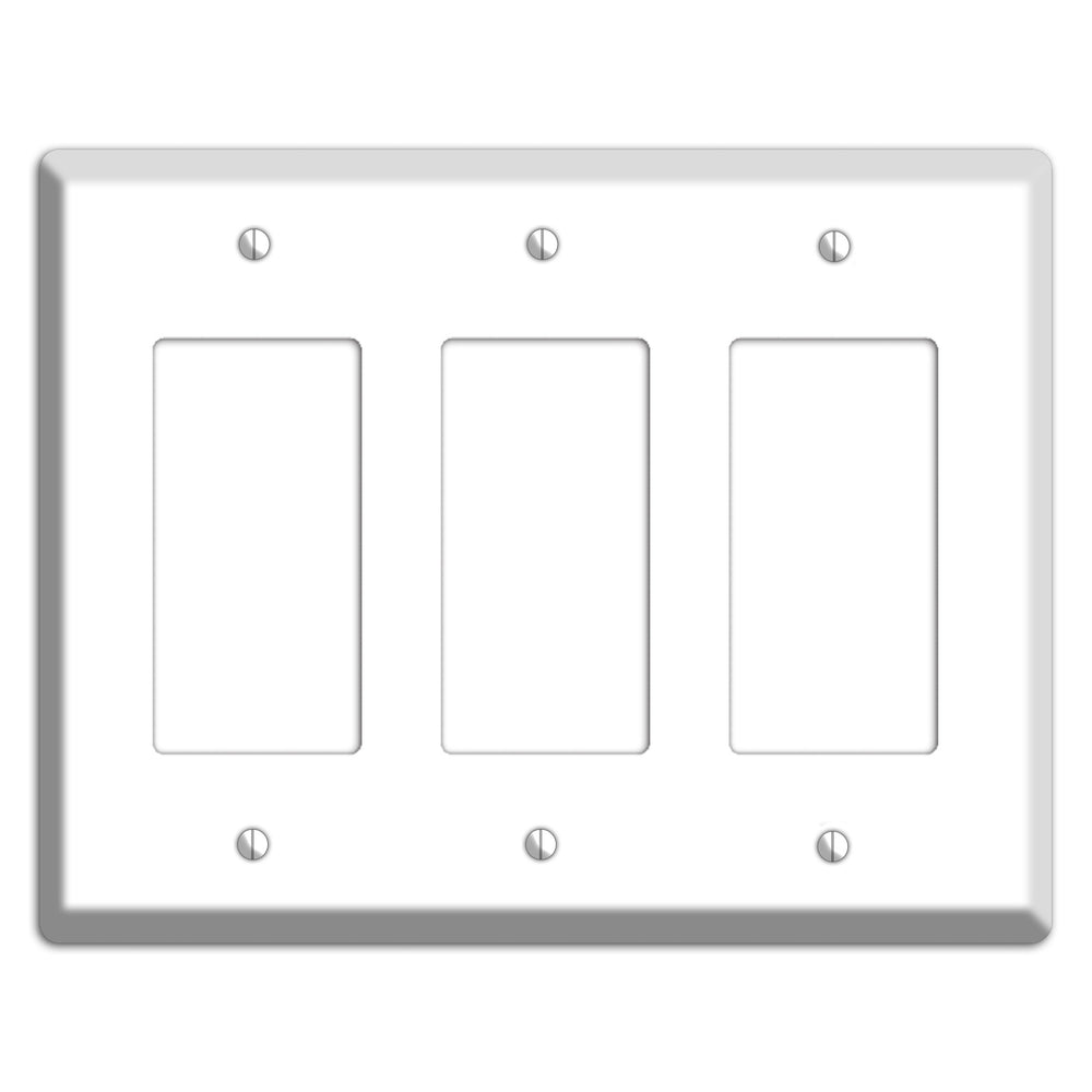 White Metal 3 Rocker Wallplate