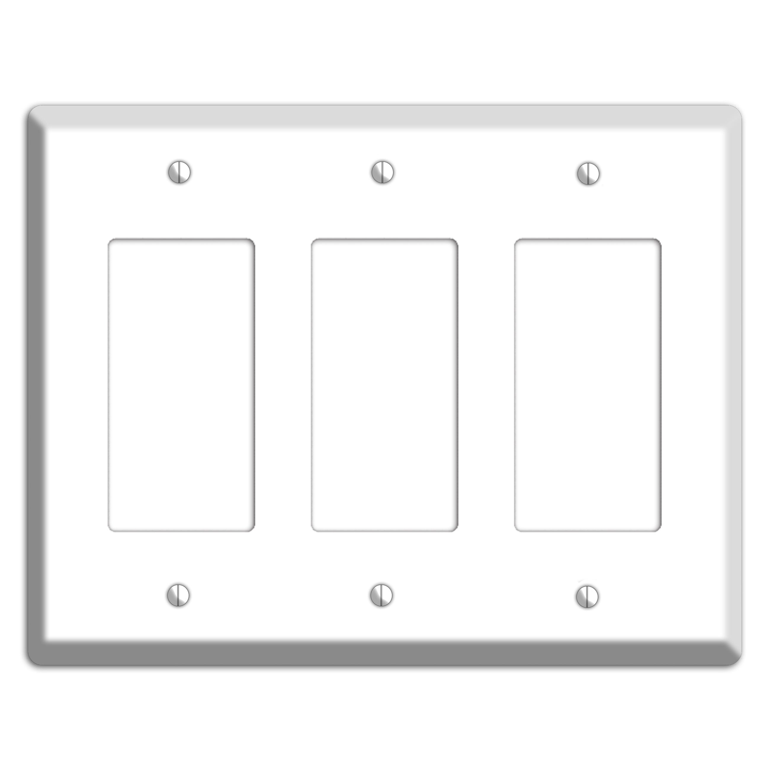 White Metal 3 Rocker Wallplate