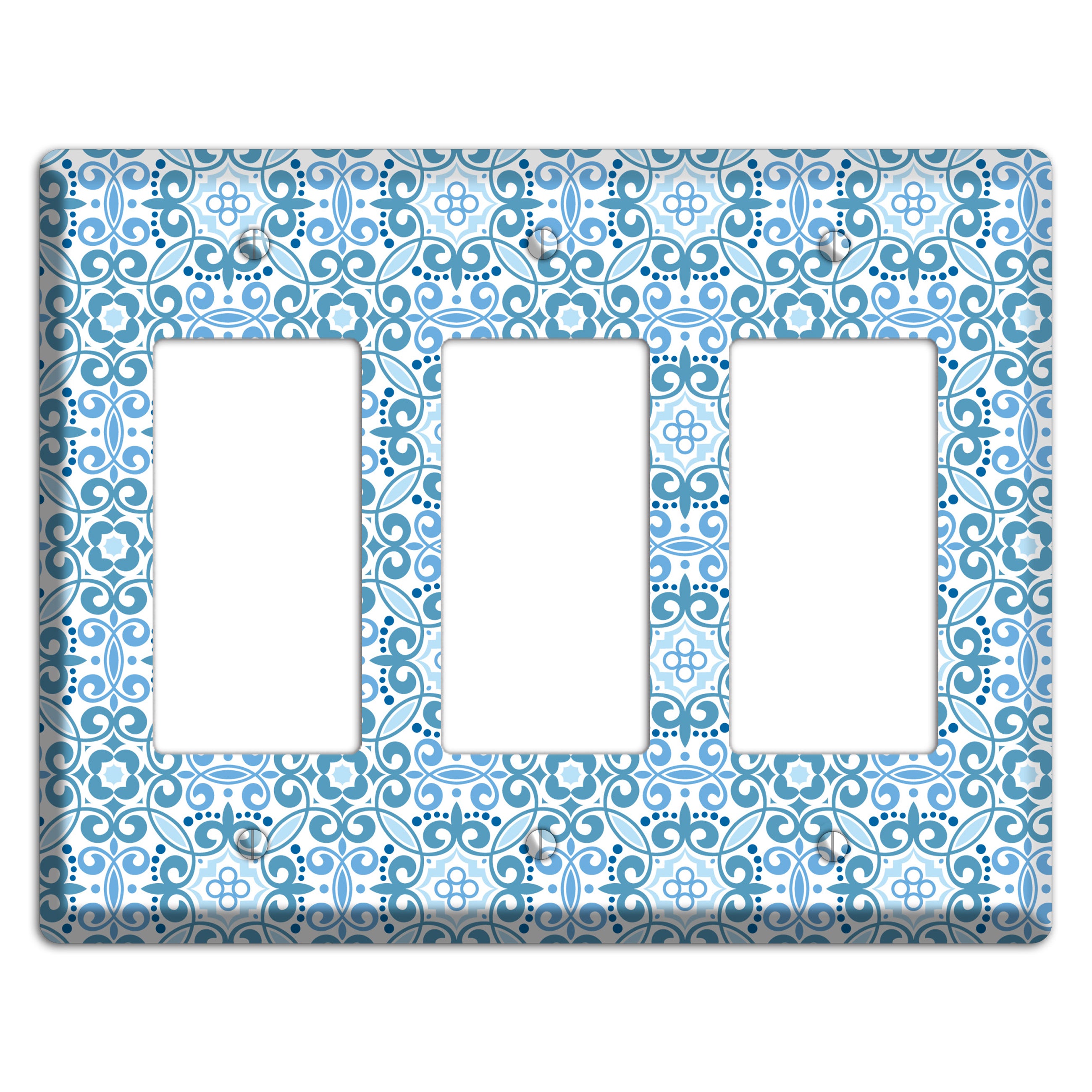 Multi Blue Foulard 3 Rocker Wallplate
