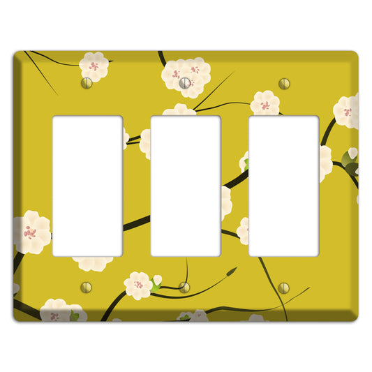 Yellow Chery Blossoms 3 Rocker Wallplate