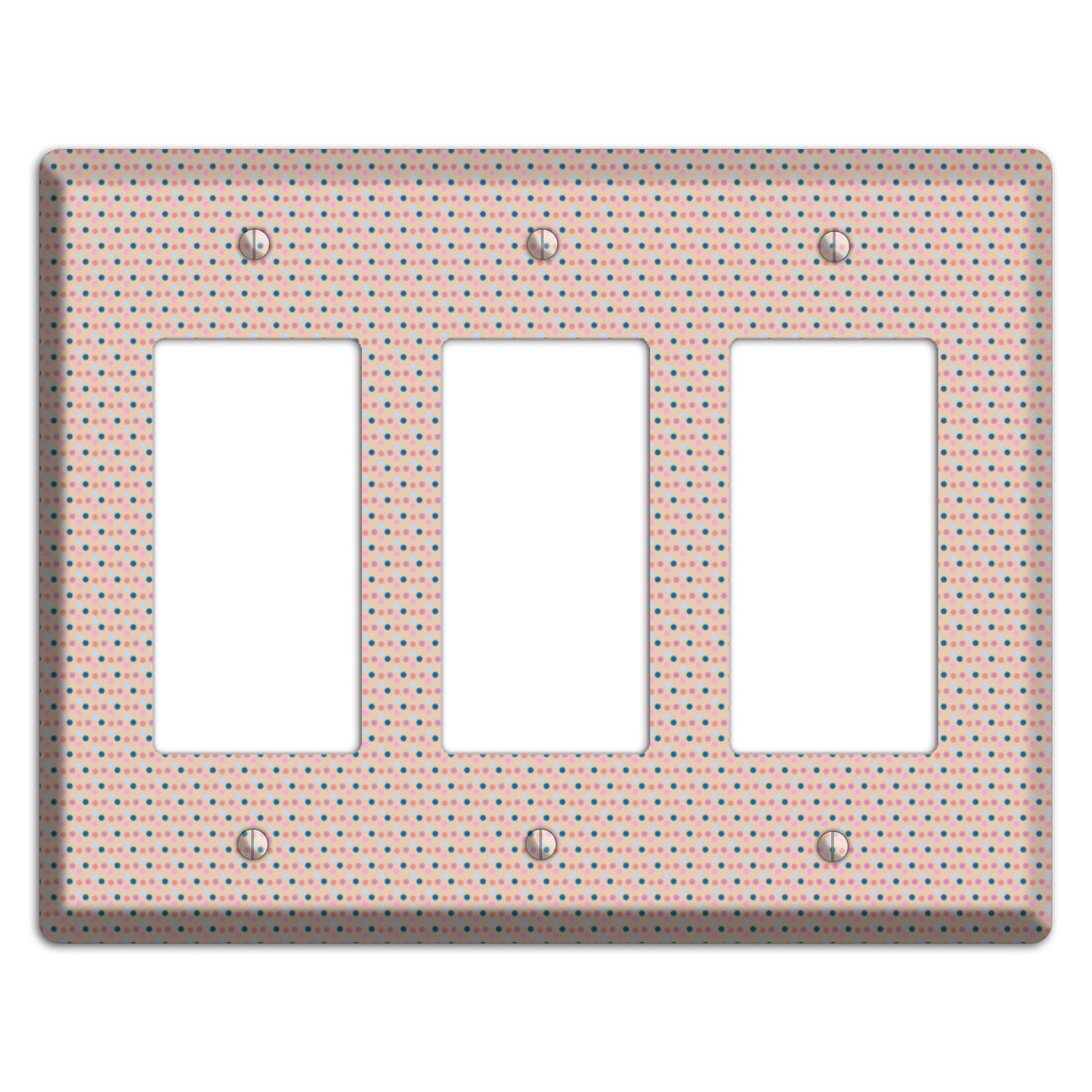 Multi Dusty Pink Tiny Dots 3 Rocker Wallplate