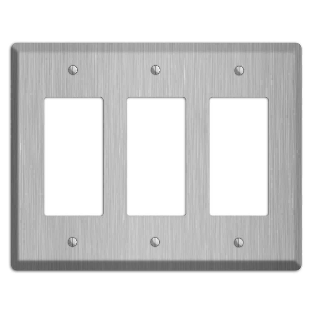 Brushed Stainless Steel 3 Rocker Wallplate