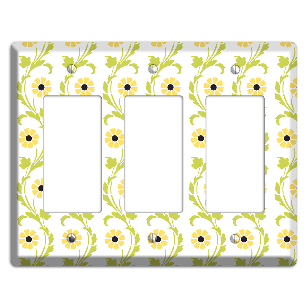 Green Vine Floral 3 Rocker Wallplate