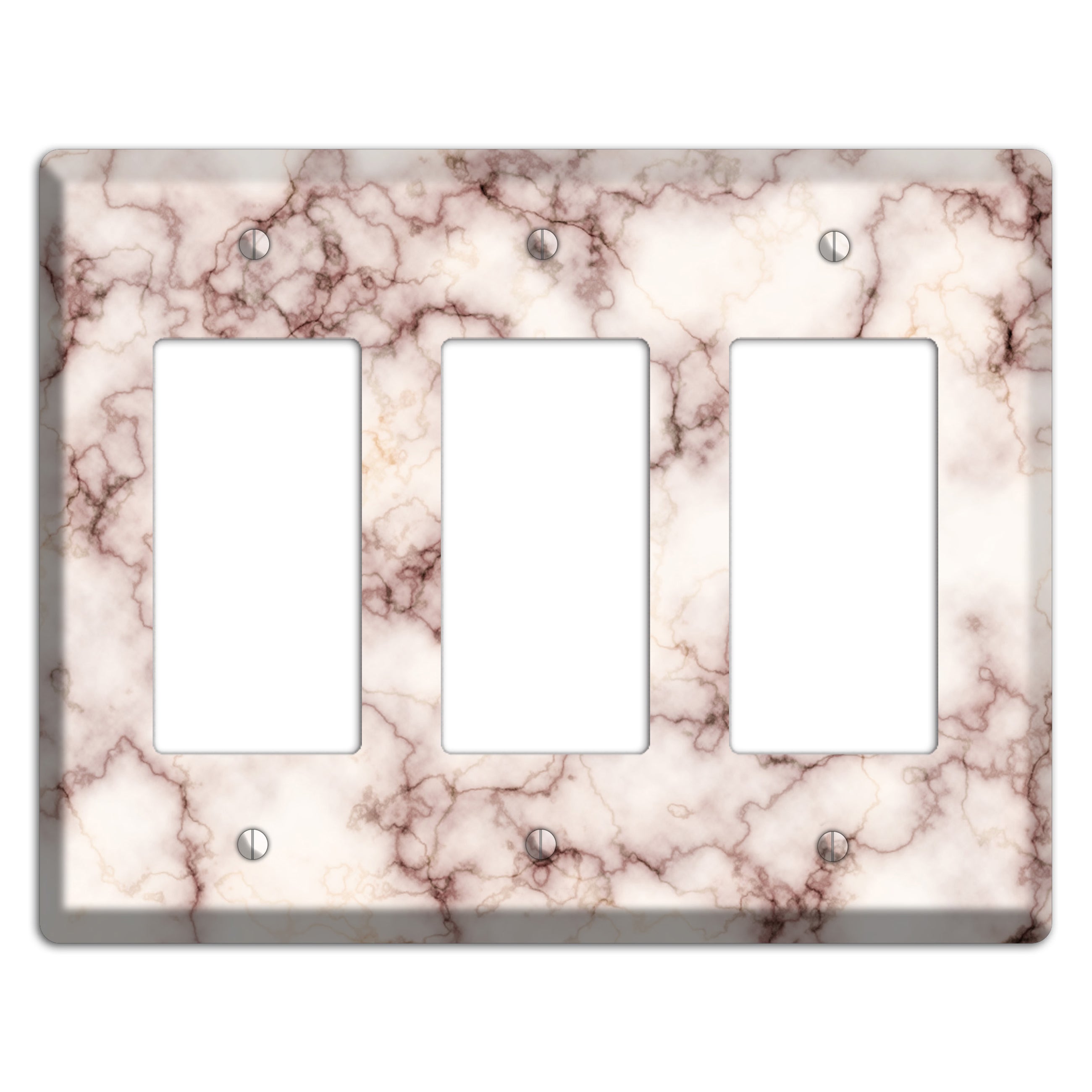 Burgundy Stained Marble 3 Rocker Wallplate