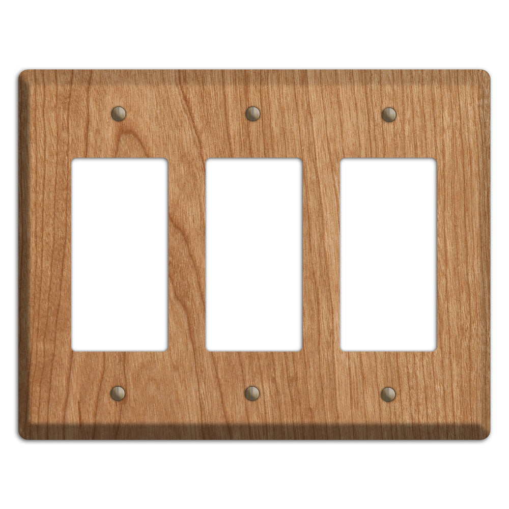 Cherry Wood Triple Rocker Cover Plate