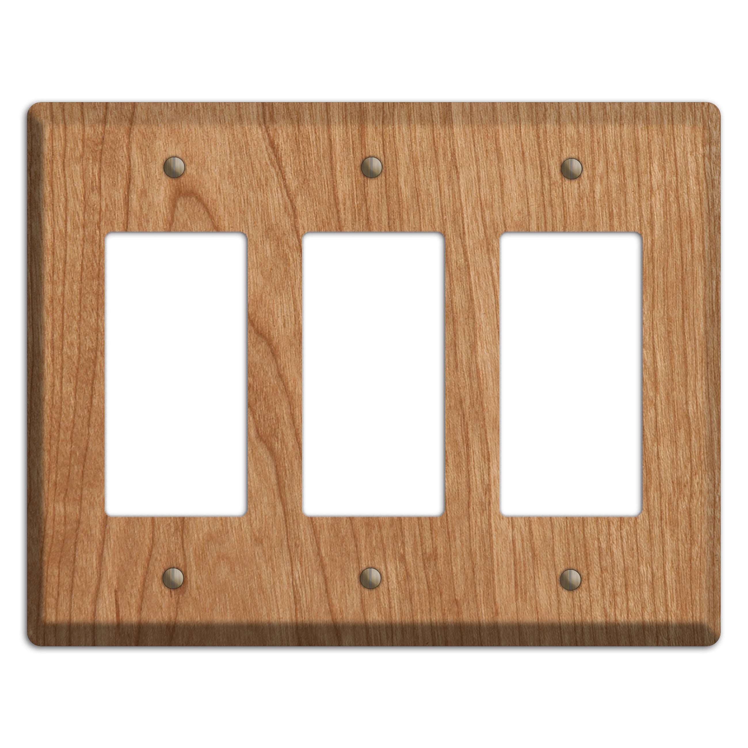 Cherry Wood Triple Rocker Cover Plate