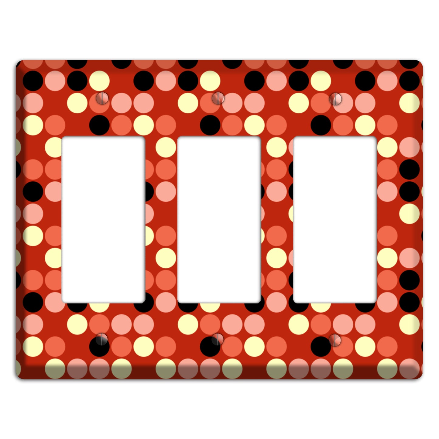 Multi Color Red Dots 3 Rocker Wallplate