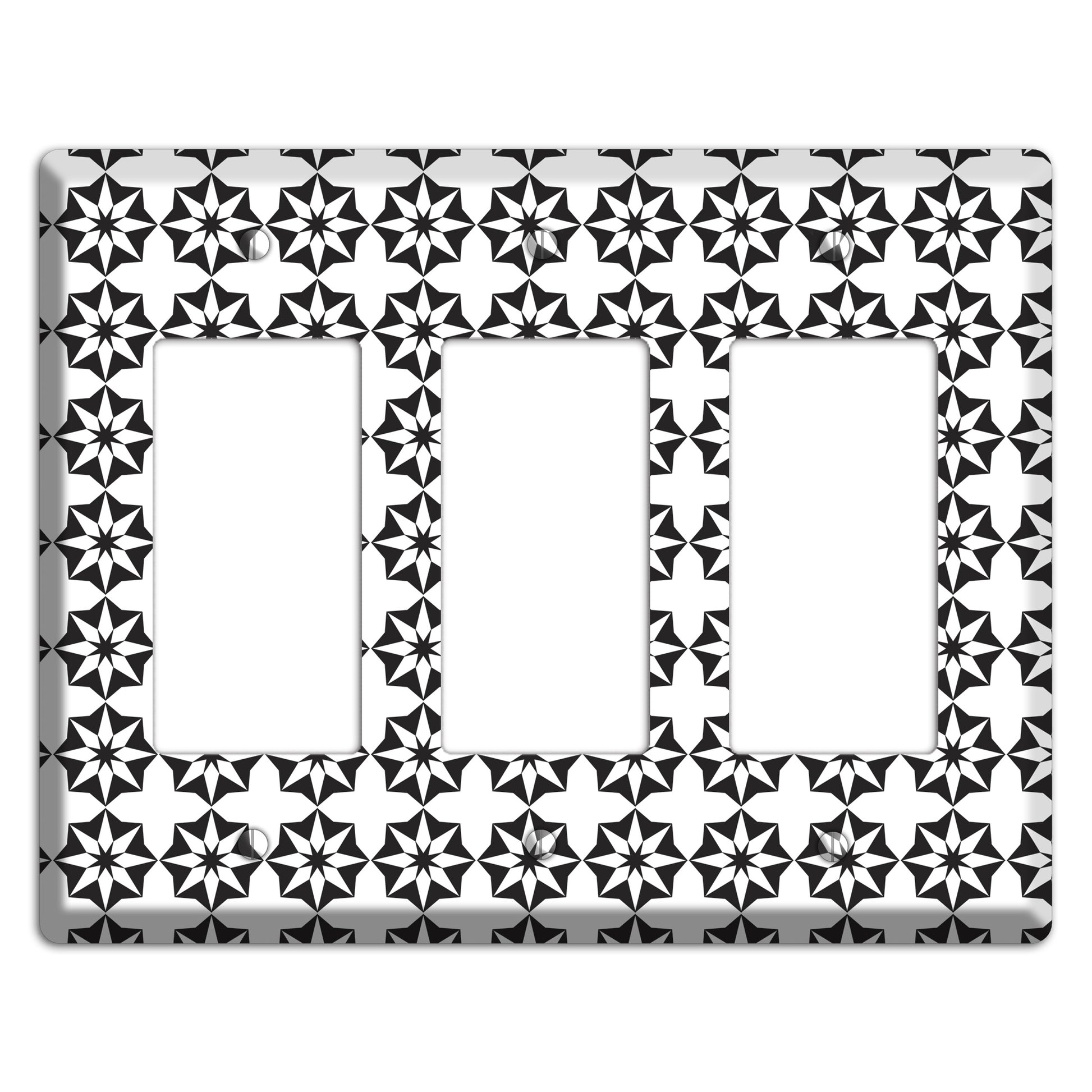 White with Black Foulard 3 Rocker Wallplate