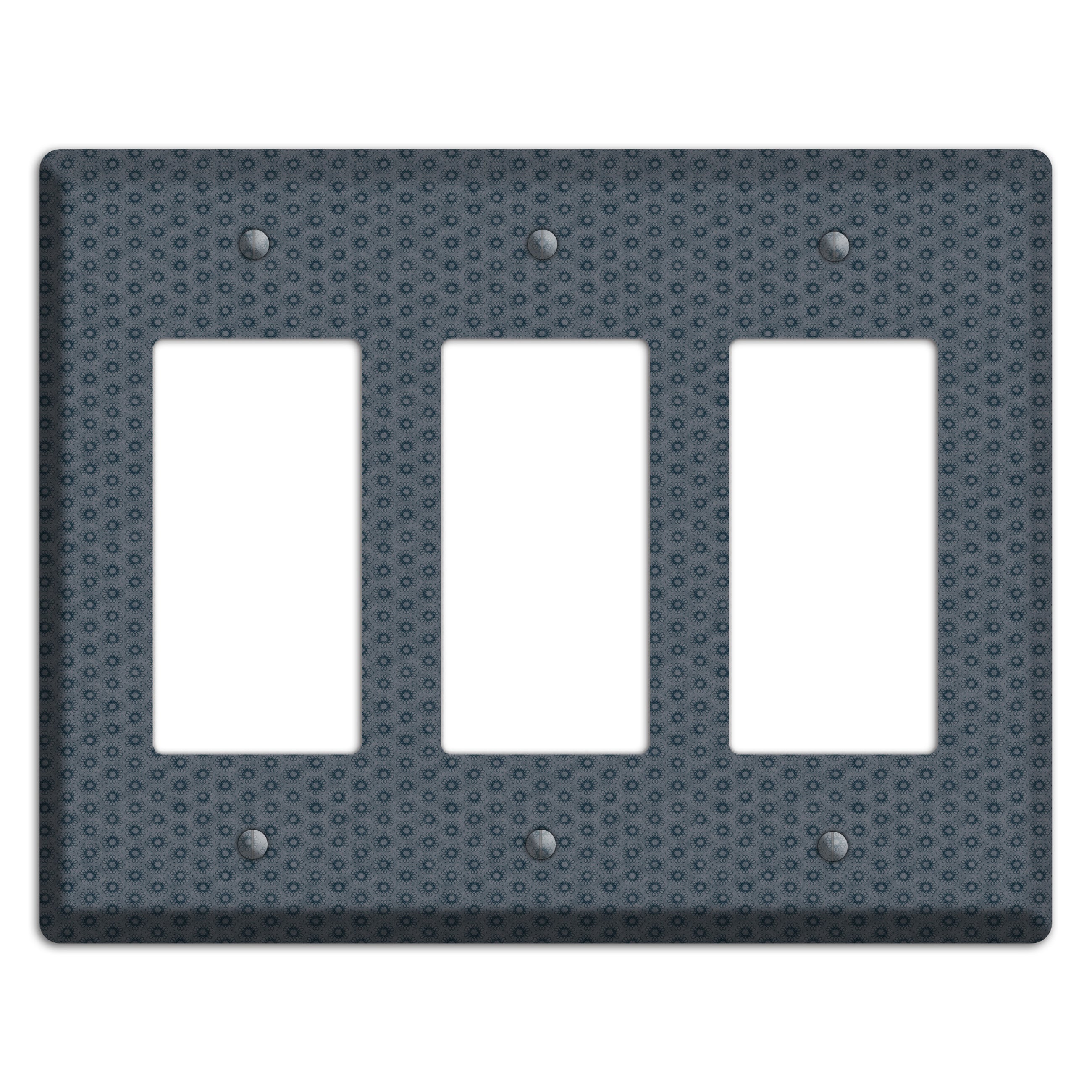 Blue Grey Foulard 3 Rocker Wallplate