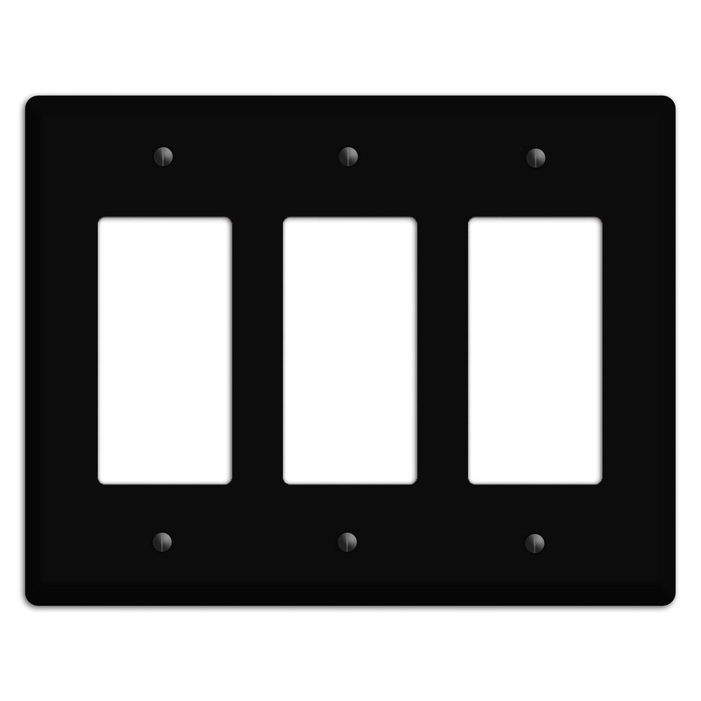 Satin Black Metal 3 Rocker Wallplate
