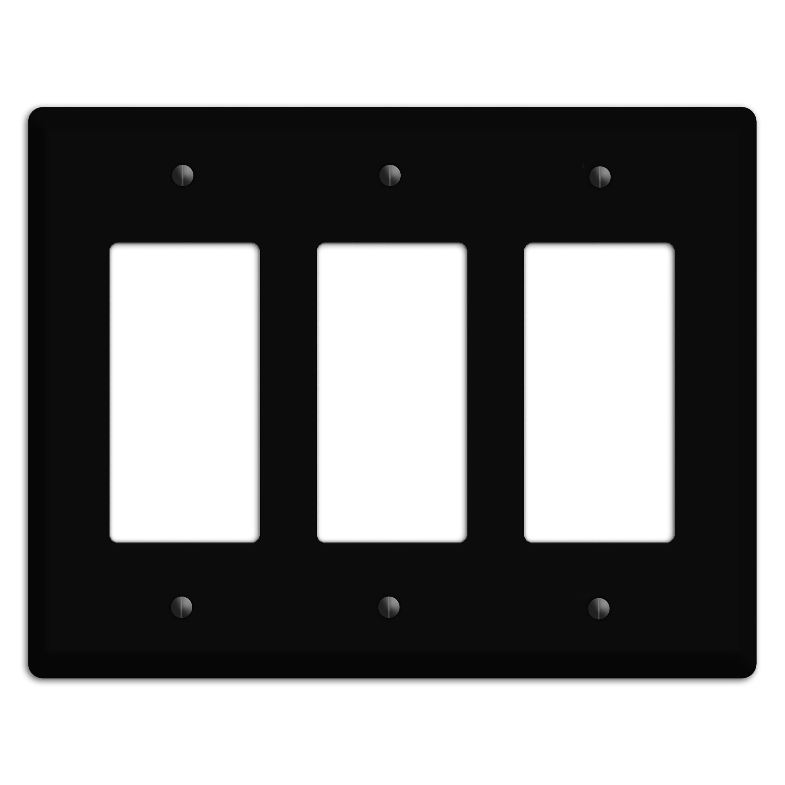 Satin Black Metal 3 Rocker Wallplate