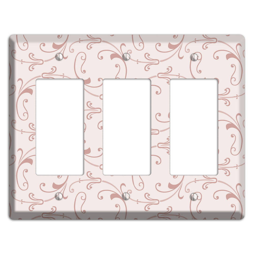 Dusty Rose Victorian Sprig 3 Rocker Wallplate