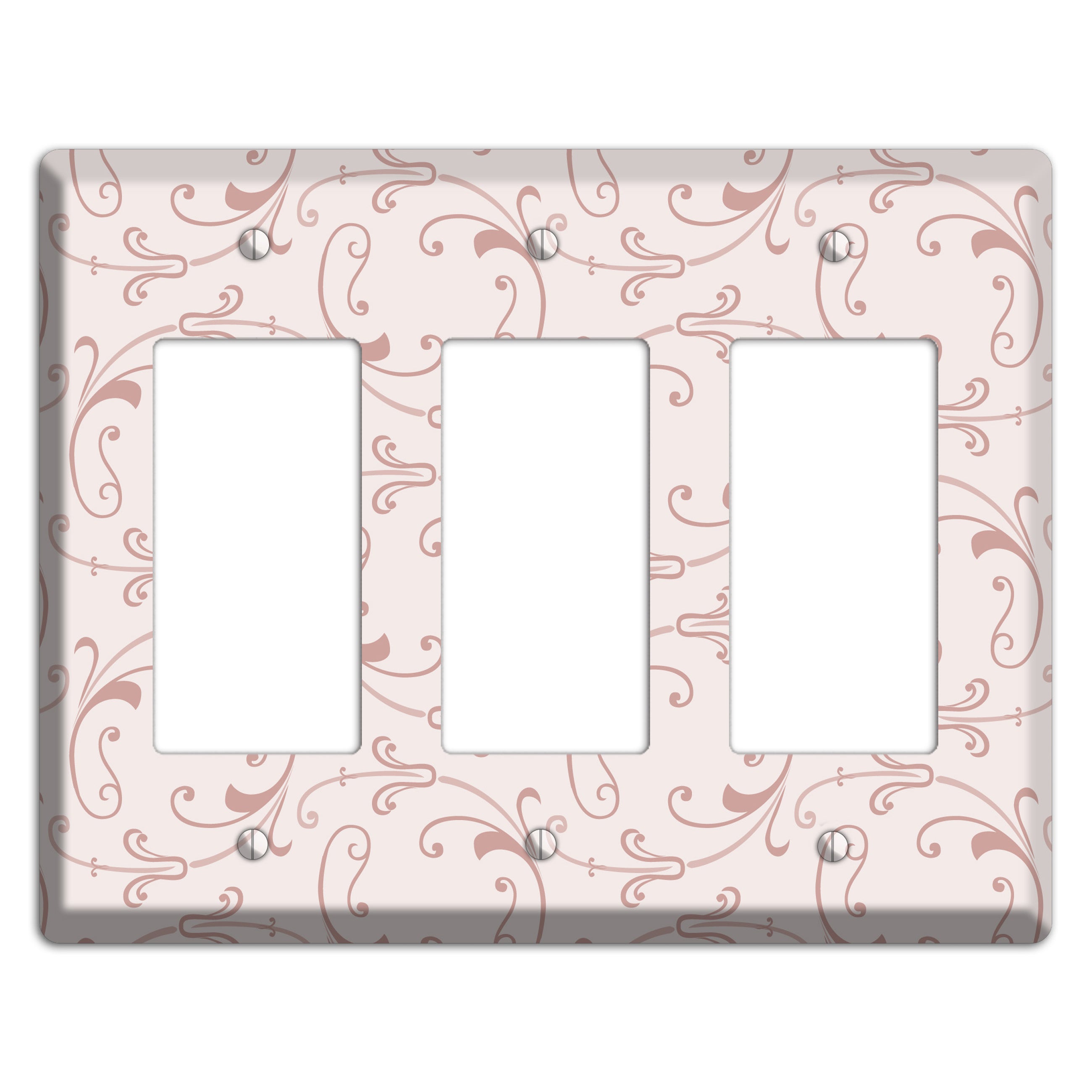 Dusty Rose Victorian Sprig 3 Rocker Wallplate