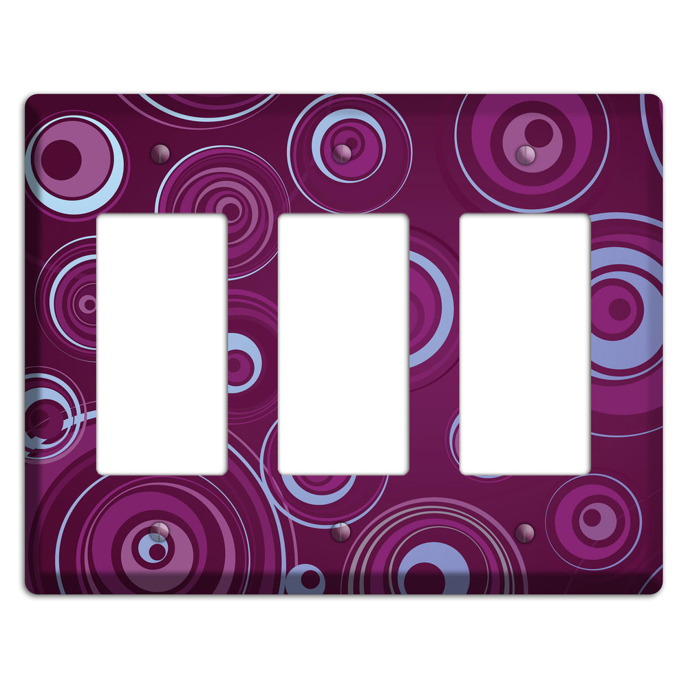 Purple Circles 3 3 Rocker Wallplate