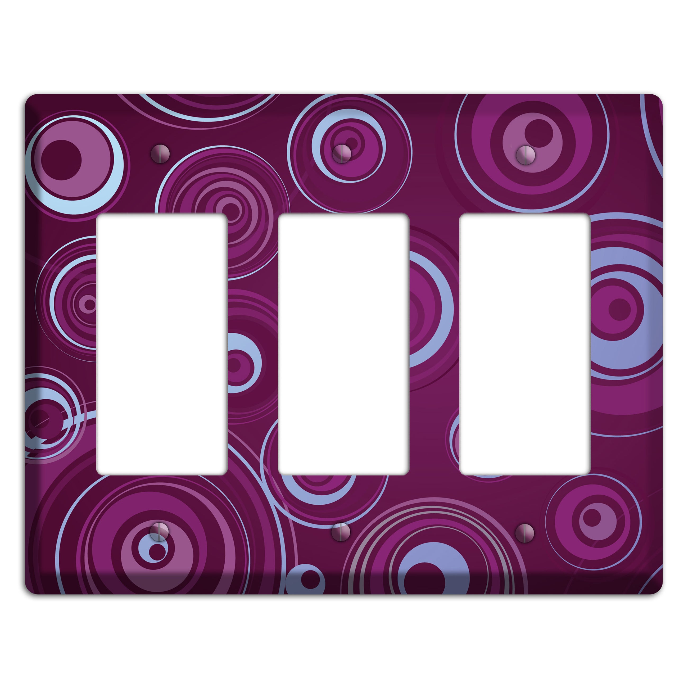 Purple Circles 3 3 Rocker Wallplate