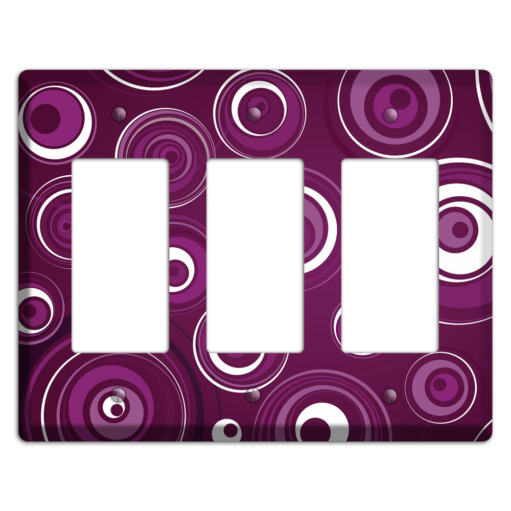 Purple Circles 2 3 Rocker Wallplate