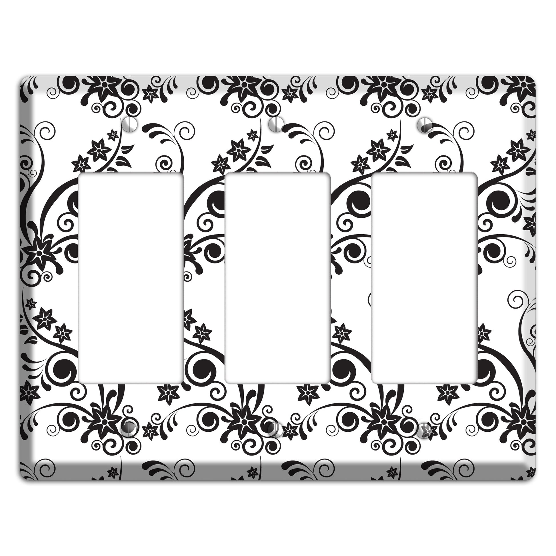 Scrolled Floral Toile 3 Rocker Wallplate