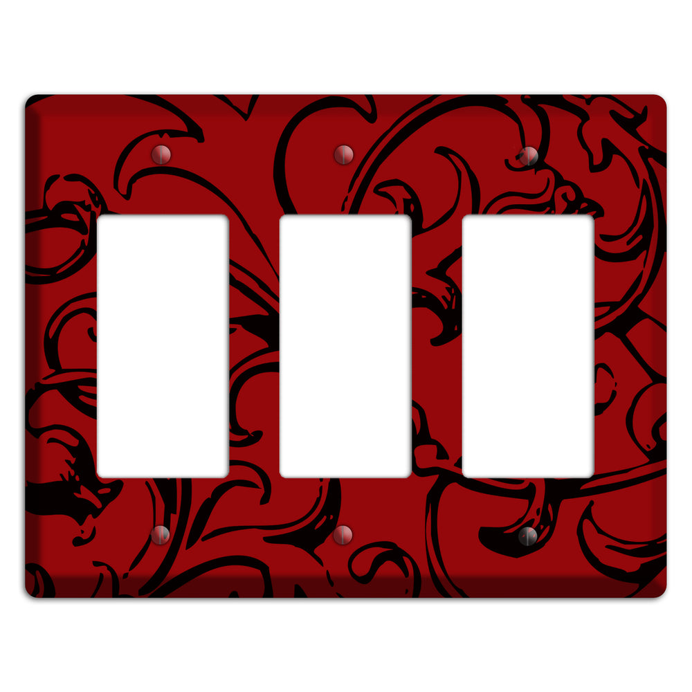Victorian Red 3 Rocker Wallplate