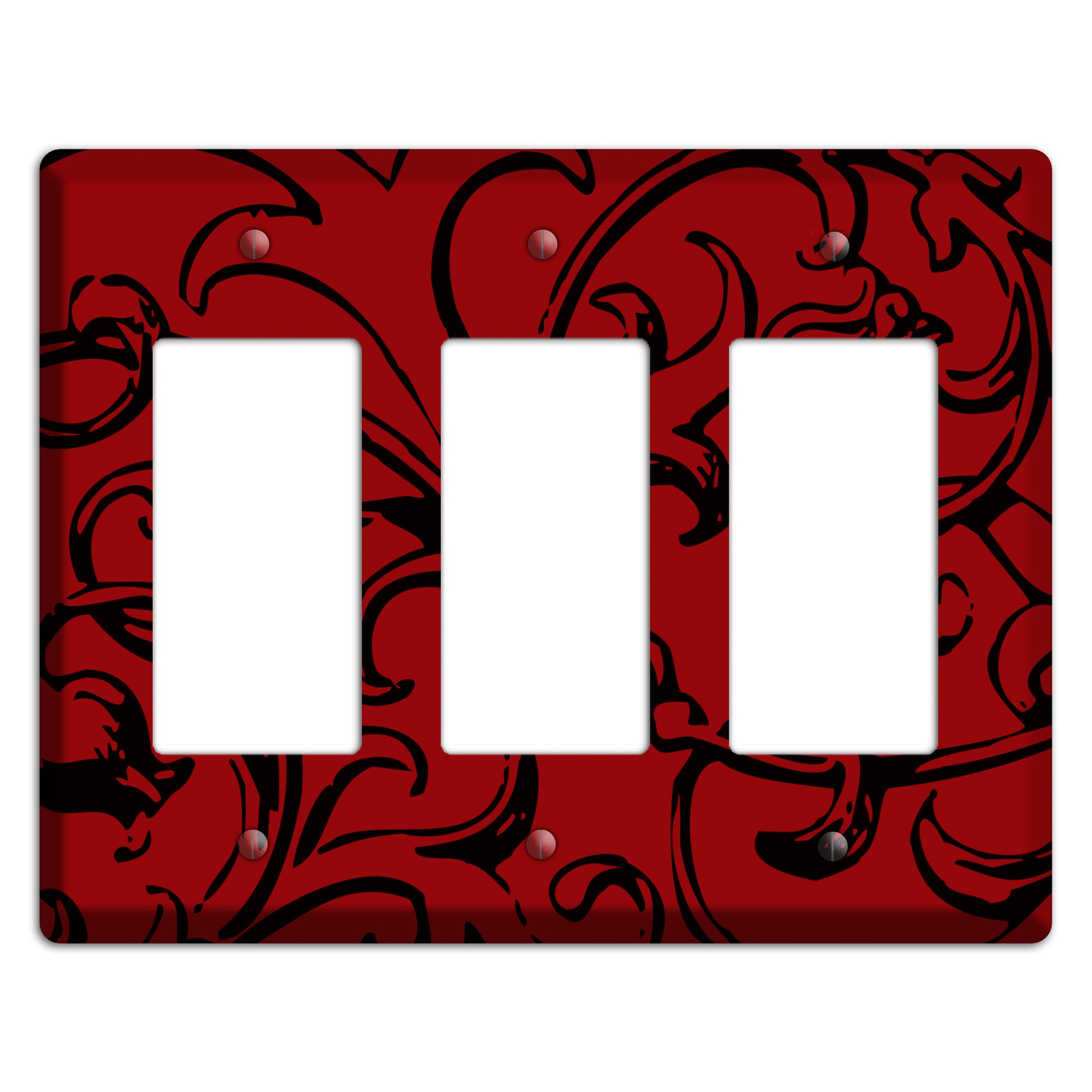 Victorian Red 3 Rocker Wallplate