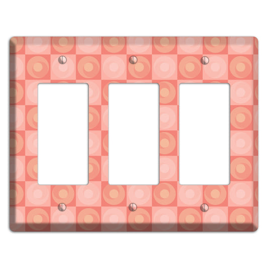 Pink Tiled Circles 3 Rocker Wallplate