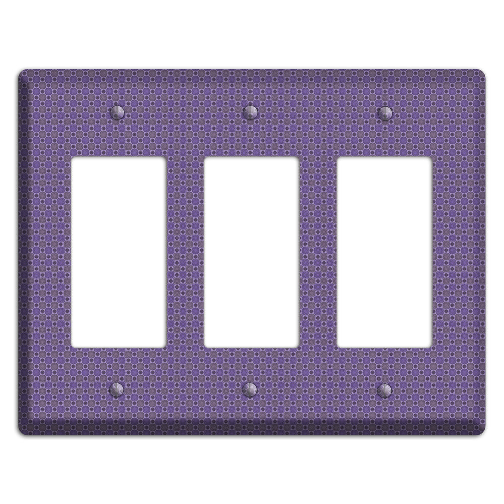Multi Purple Tiled 3 Rocker Wallplate
