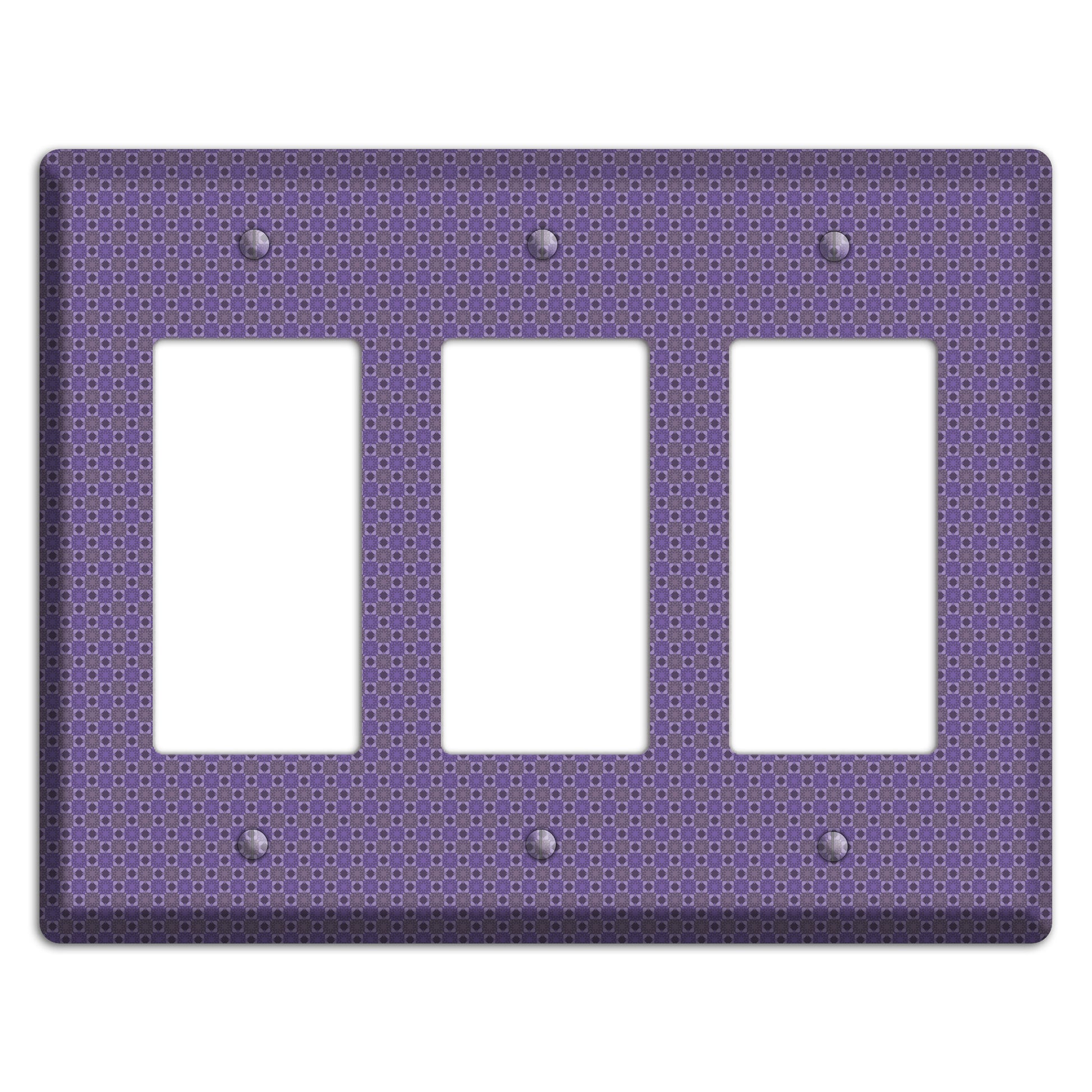 Multi Purple Tiled 3 Rocker Wallplate