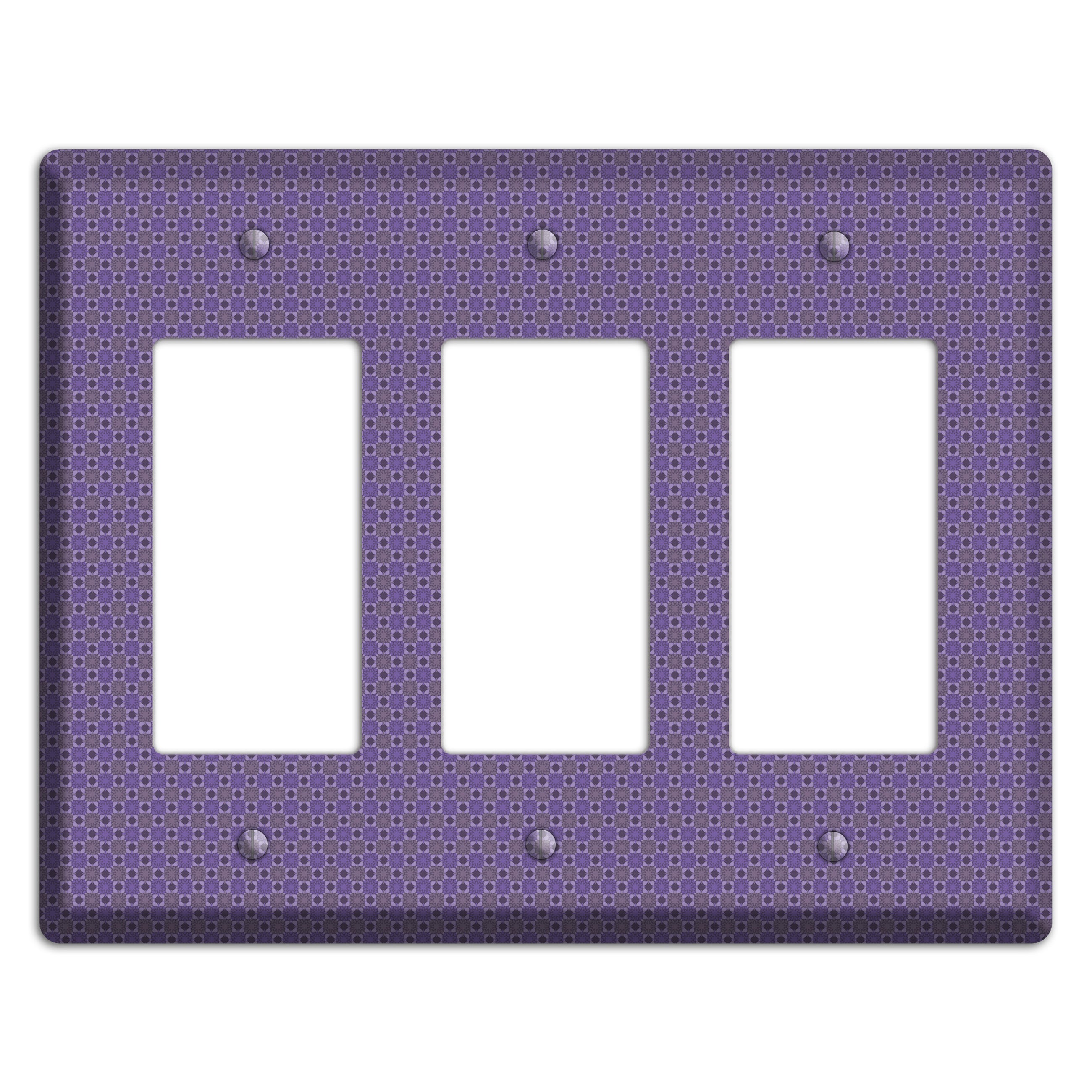Multi Purple Tiled 3 Rocker Wallplate