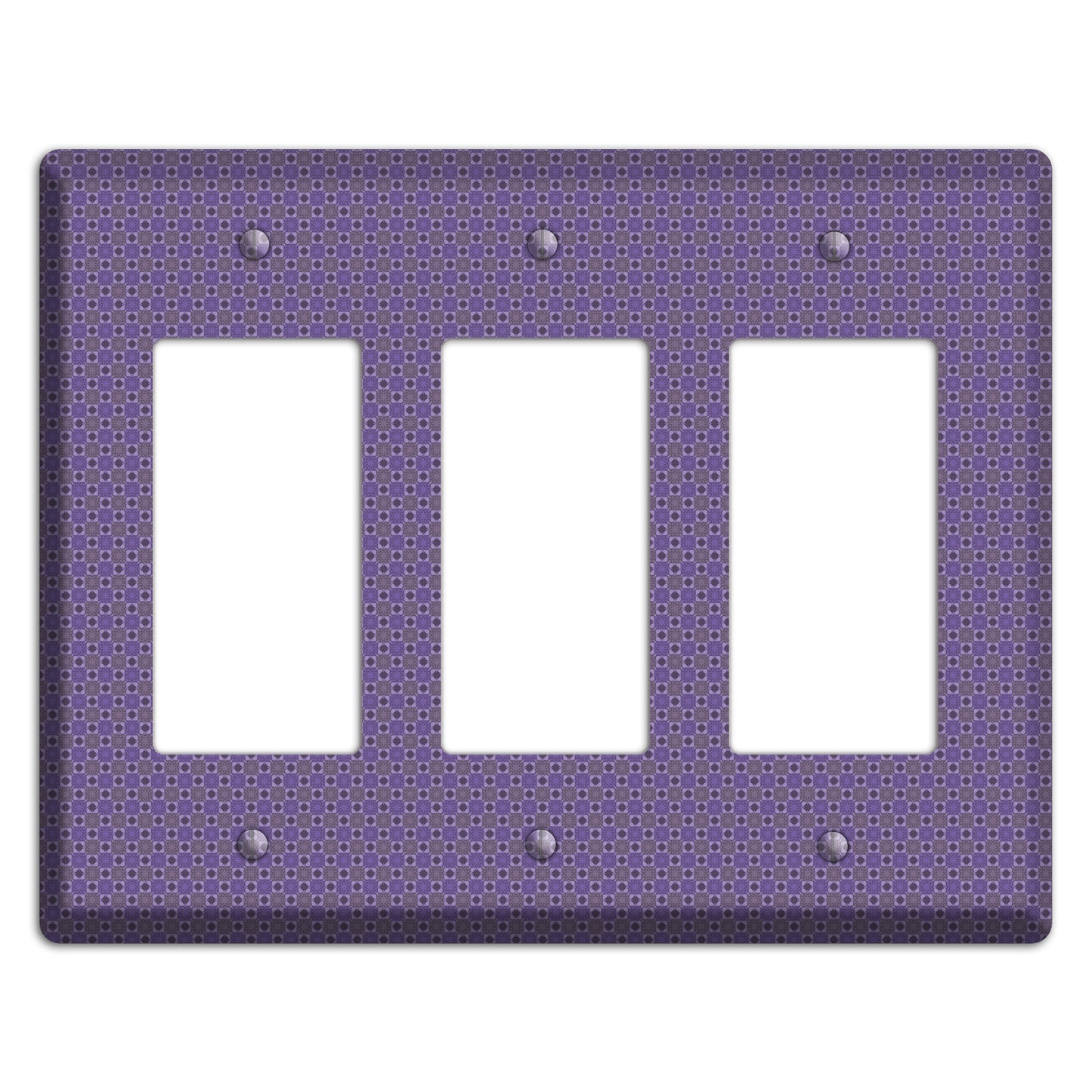Multi Purple Tiled 3 Rocker Wallplate