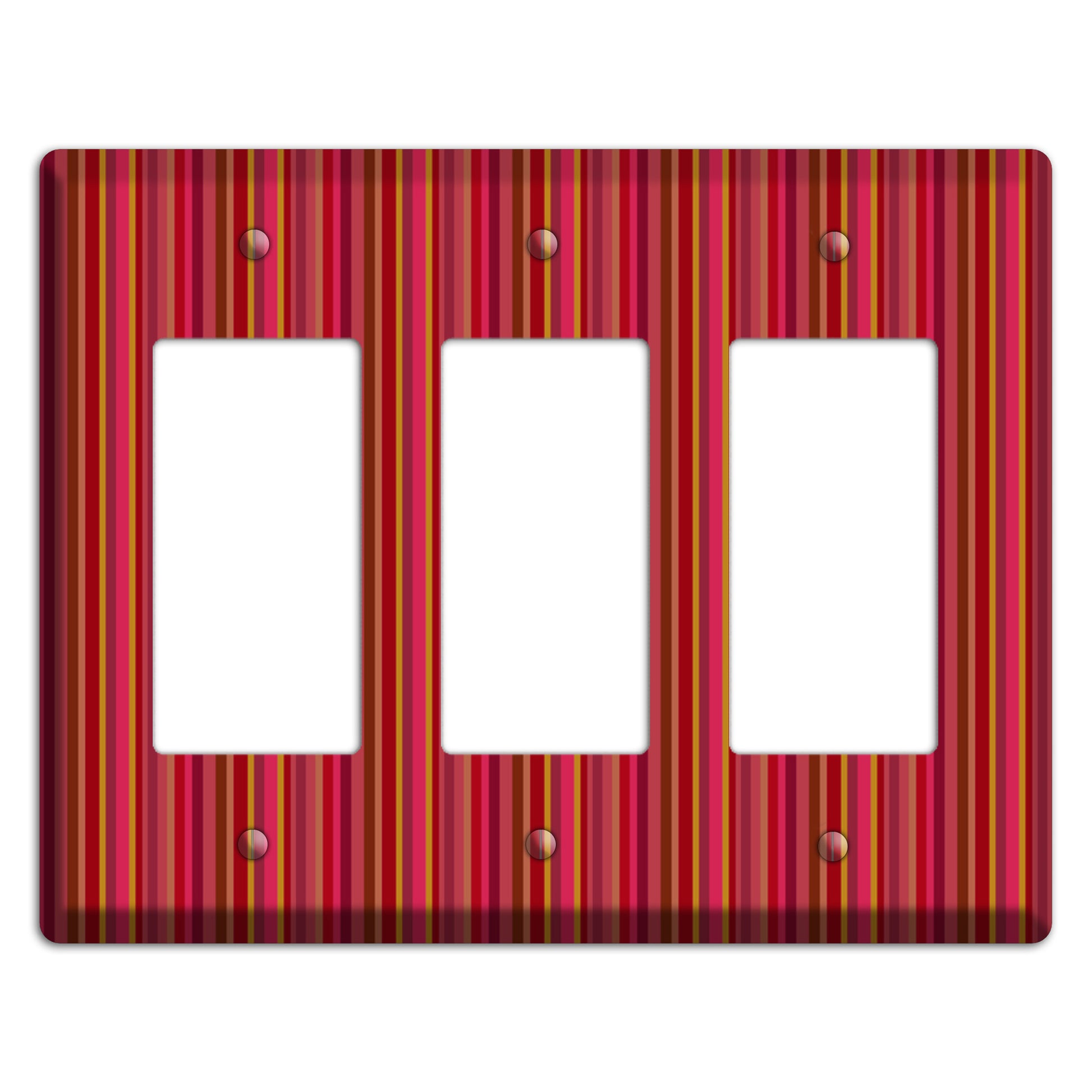 Multi Red Vertical Stripes 2 3 Rocker Wallplate