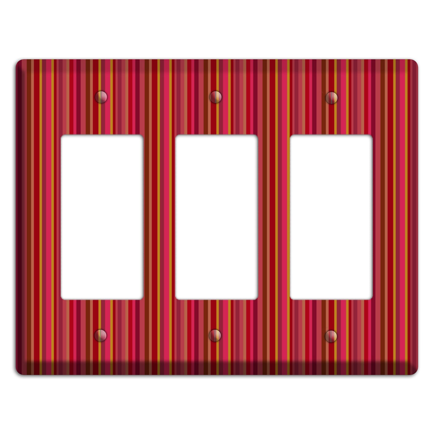 Multi Red Vertical Stripes 2 3 Rocker Wallplate
