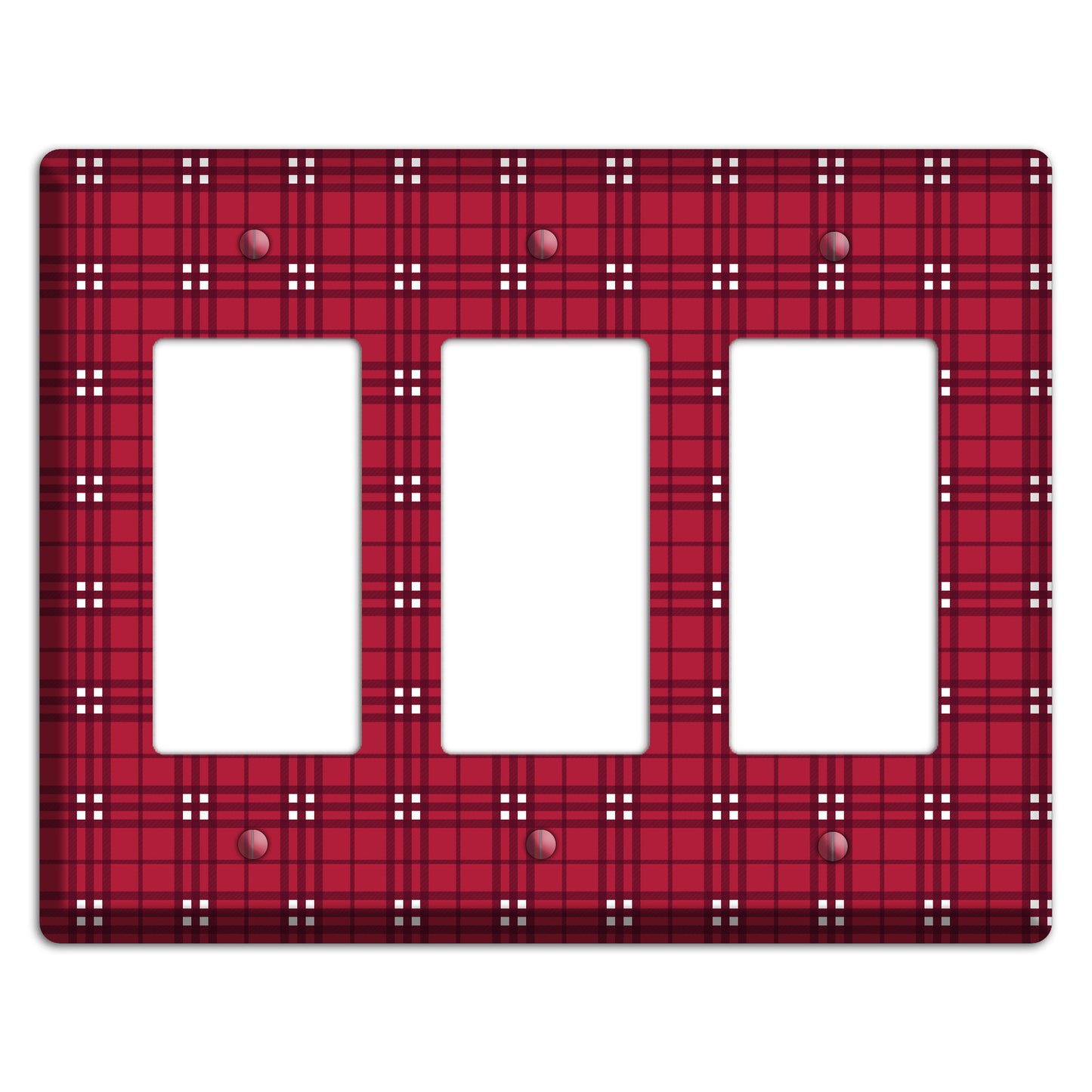 Red and White Plaid 3 Rocker Wallplate