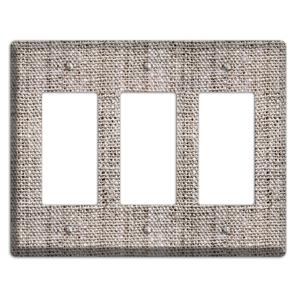 Natural Gray Burlap 3 Rocker Wallplate