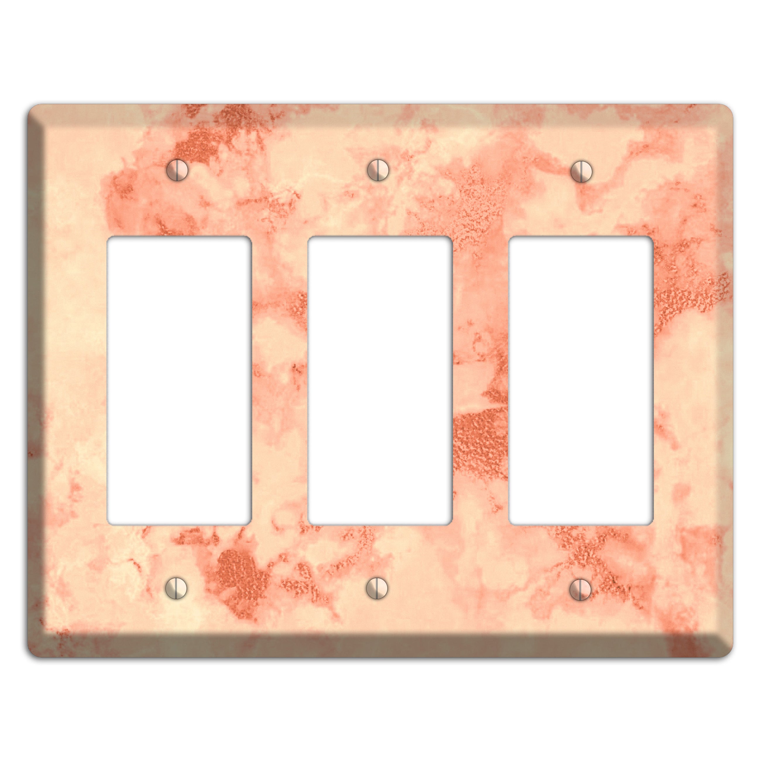 Apricot Peach Marble 3 Rocker Wallplate