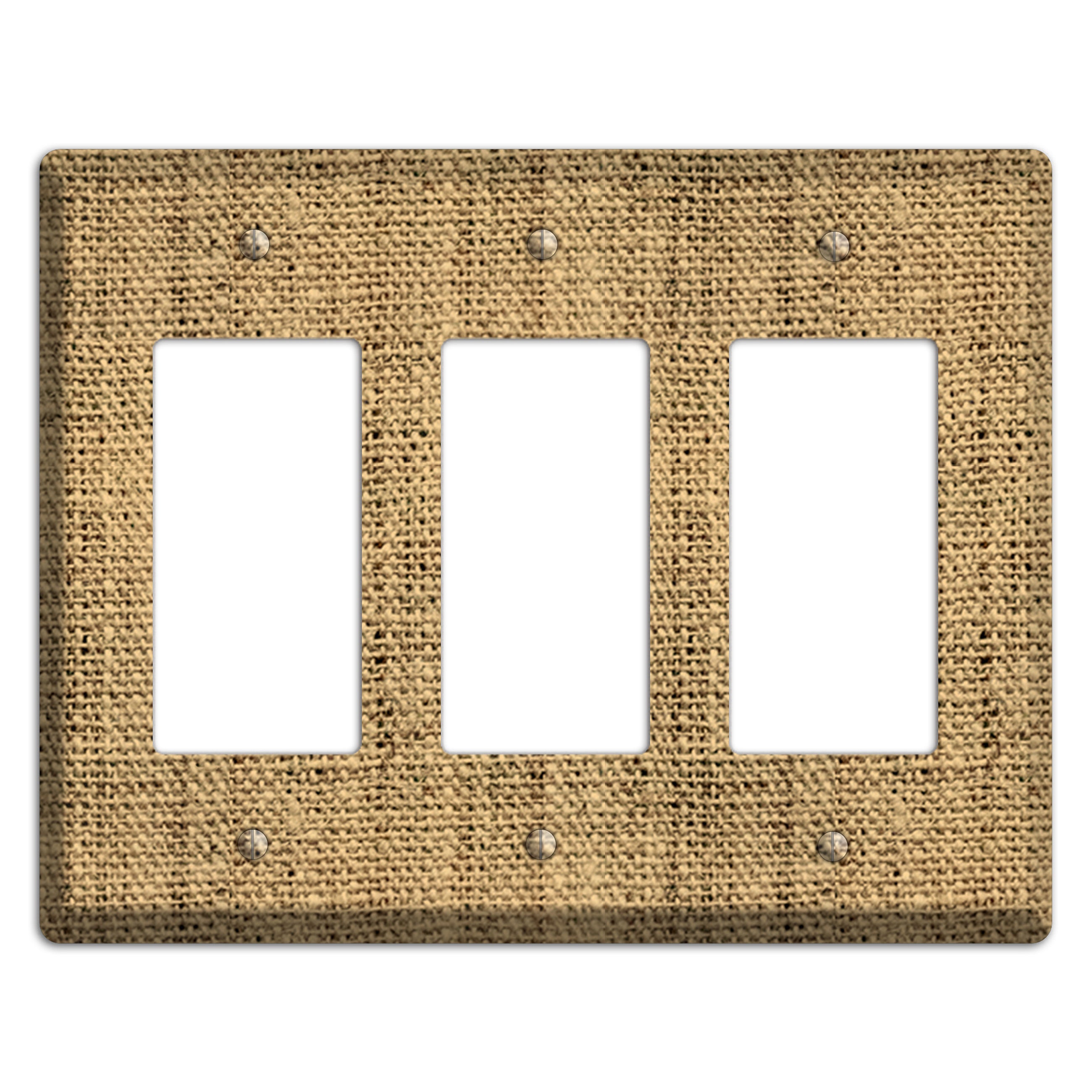Teak Burlap 3 Rocker Wallplate