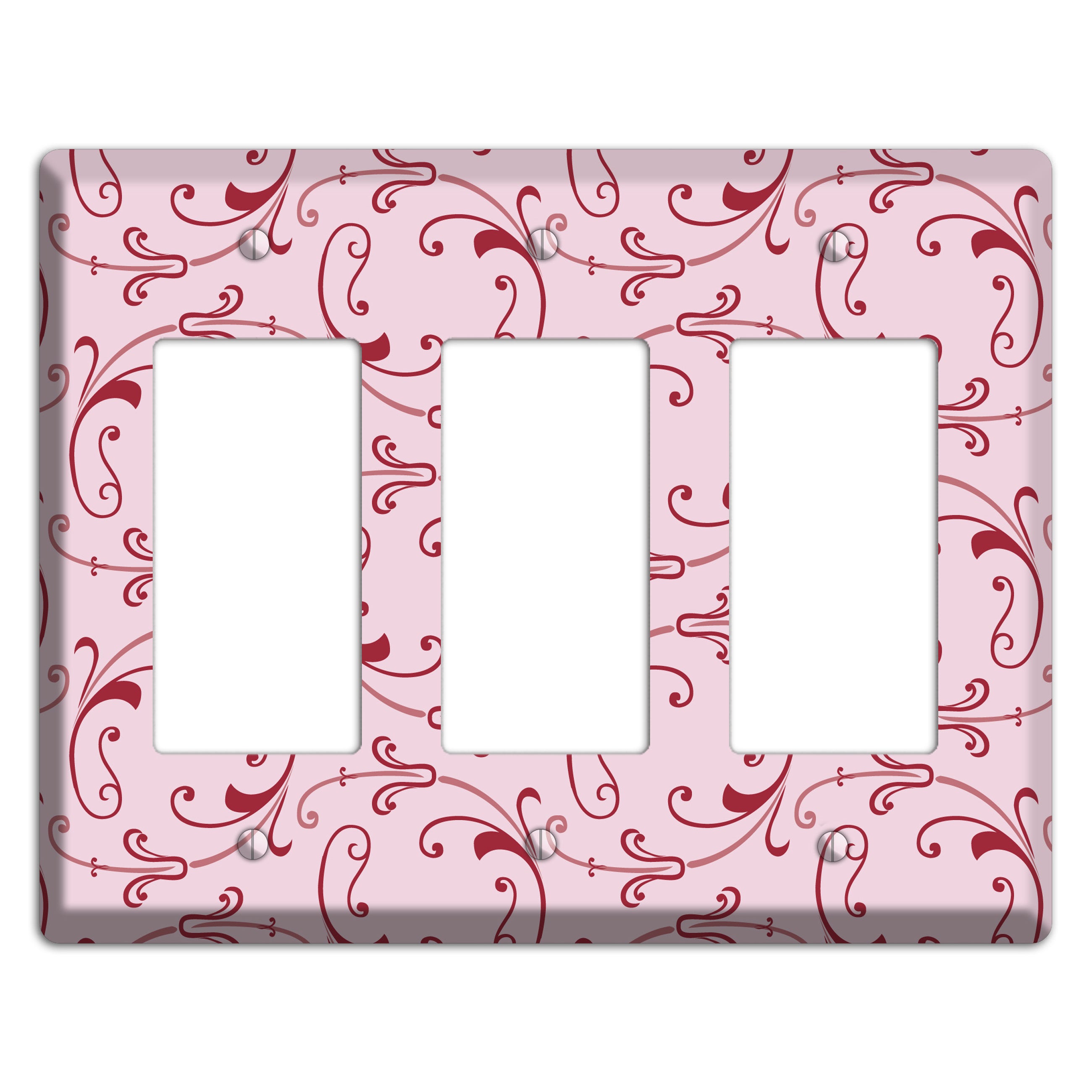 Pink Victorian Sprig 3 Rocker Wallplate