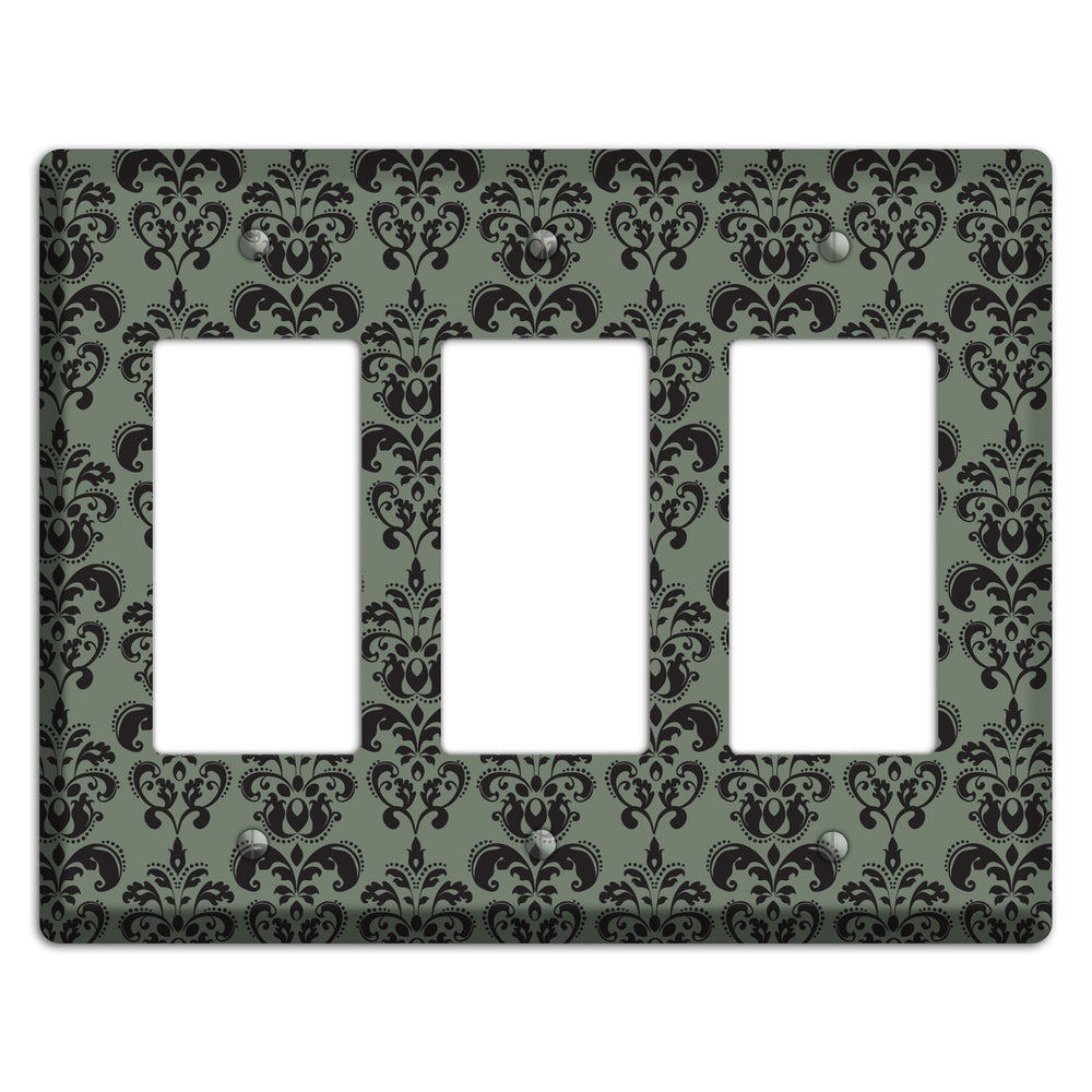 Moss Cartouche Half Drop 3 Rocker Wallplate