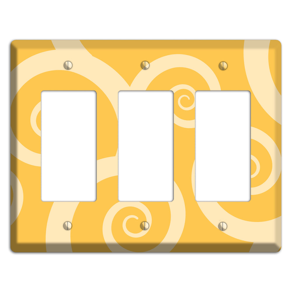 Yellow Tones Large Swirl 3 Rocker Wallplate