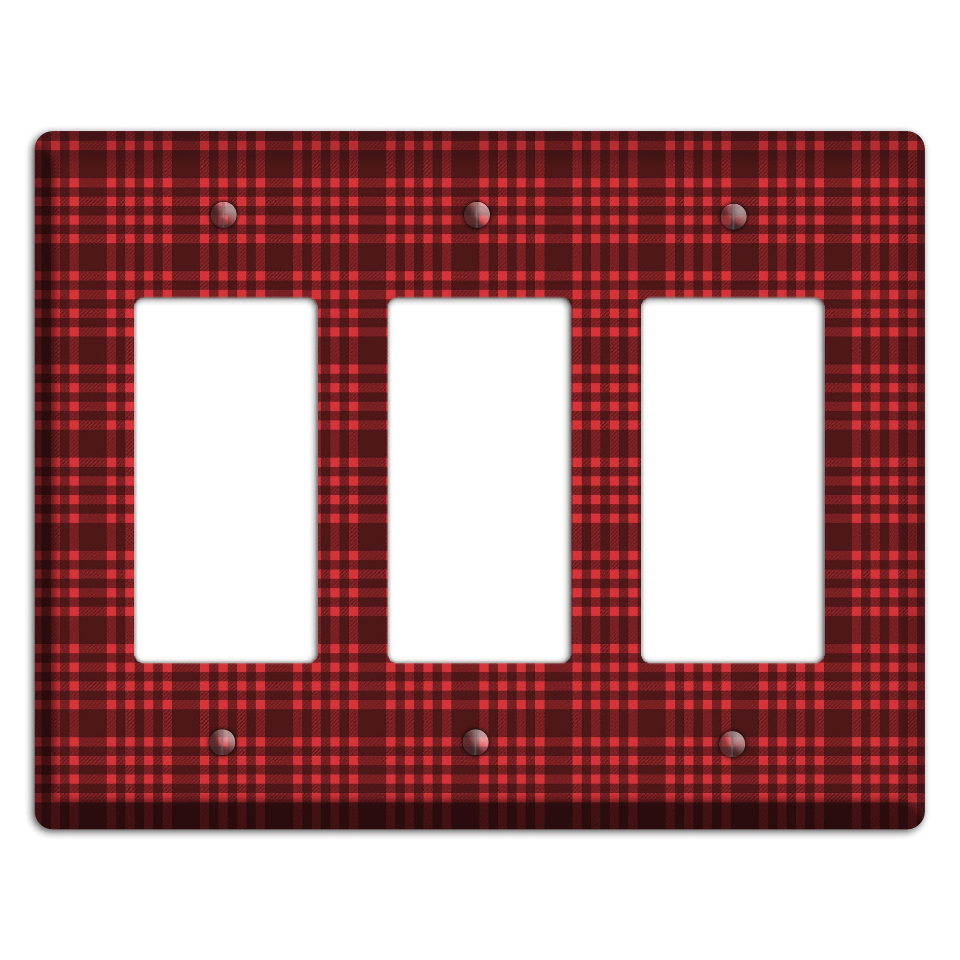 Maroon Plaid 3 Rocker Wallplate