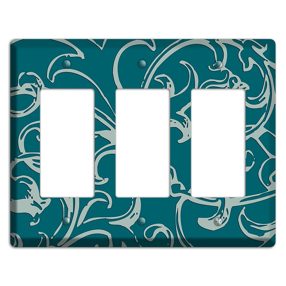 Victorian Teal 3 Rocker Wallplate