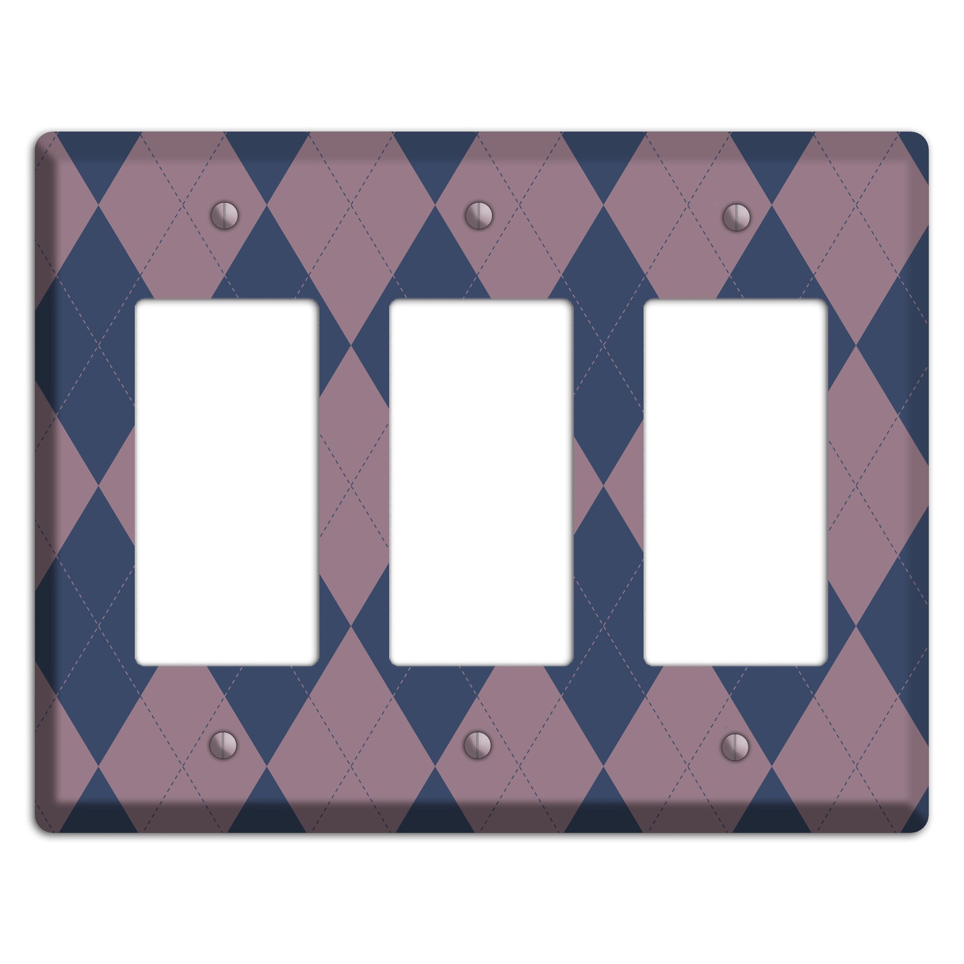 Purple Argyle 3 Rocker Wallplate