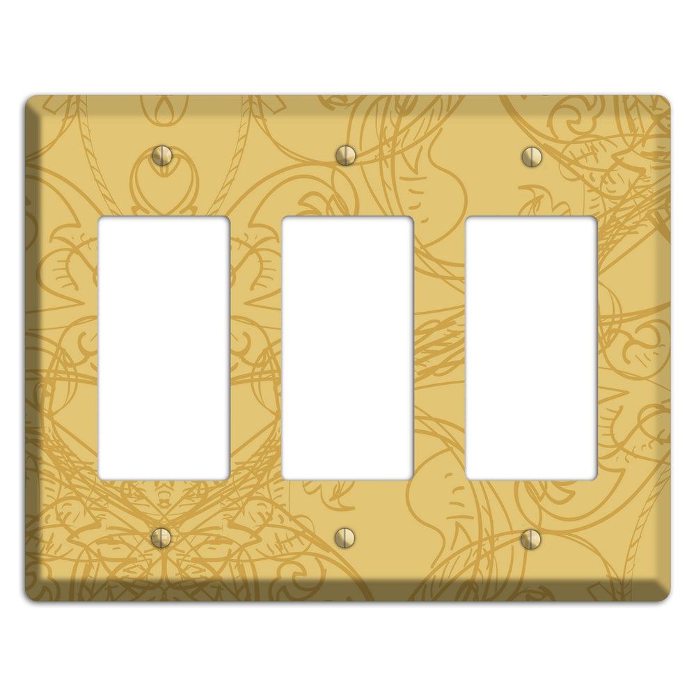 Beige Deco Sketch 3 Rocker Wallplate