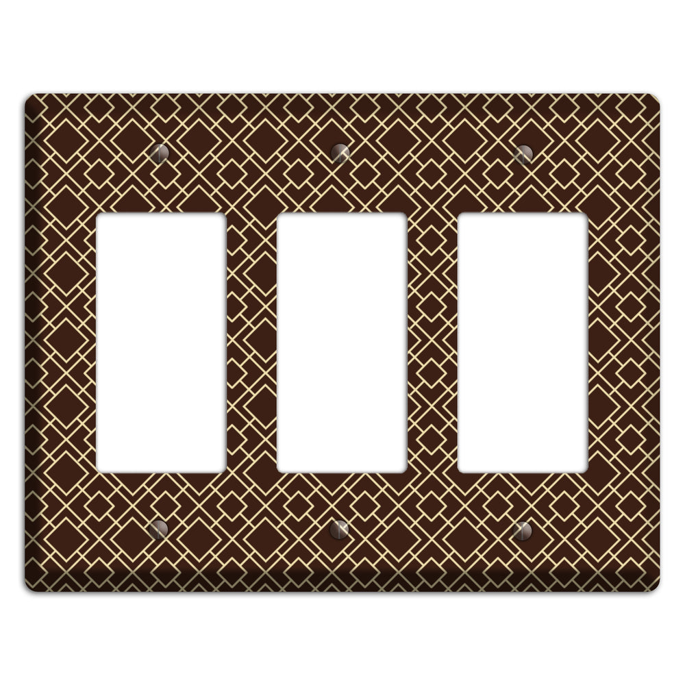 Asian Square Pattern 3 Rocker Wallplate