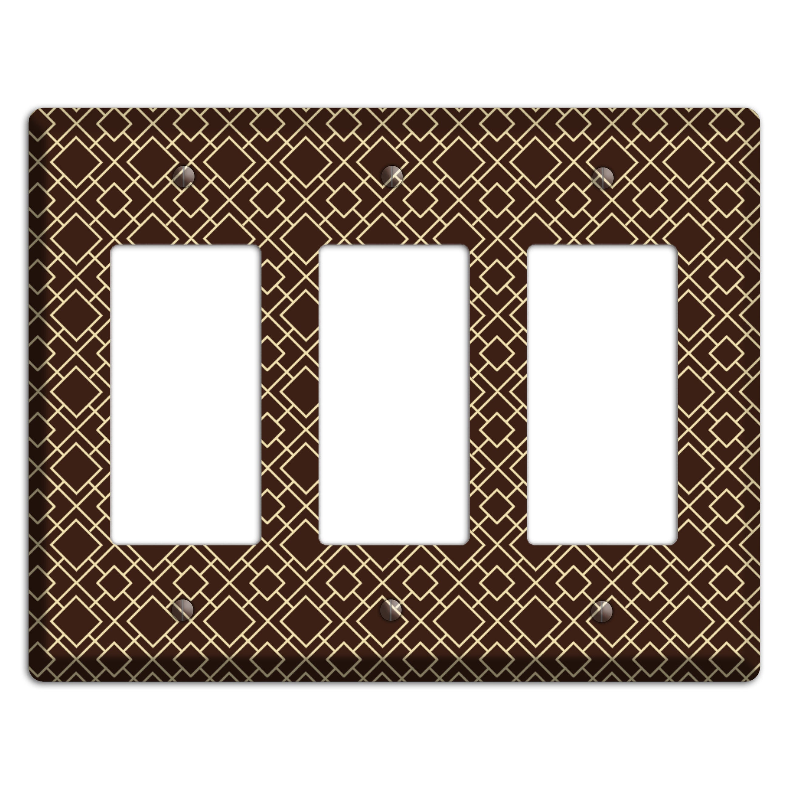 Asian Square Pattern 3 Rocker Wallplate