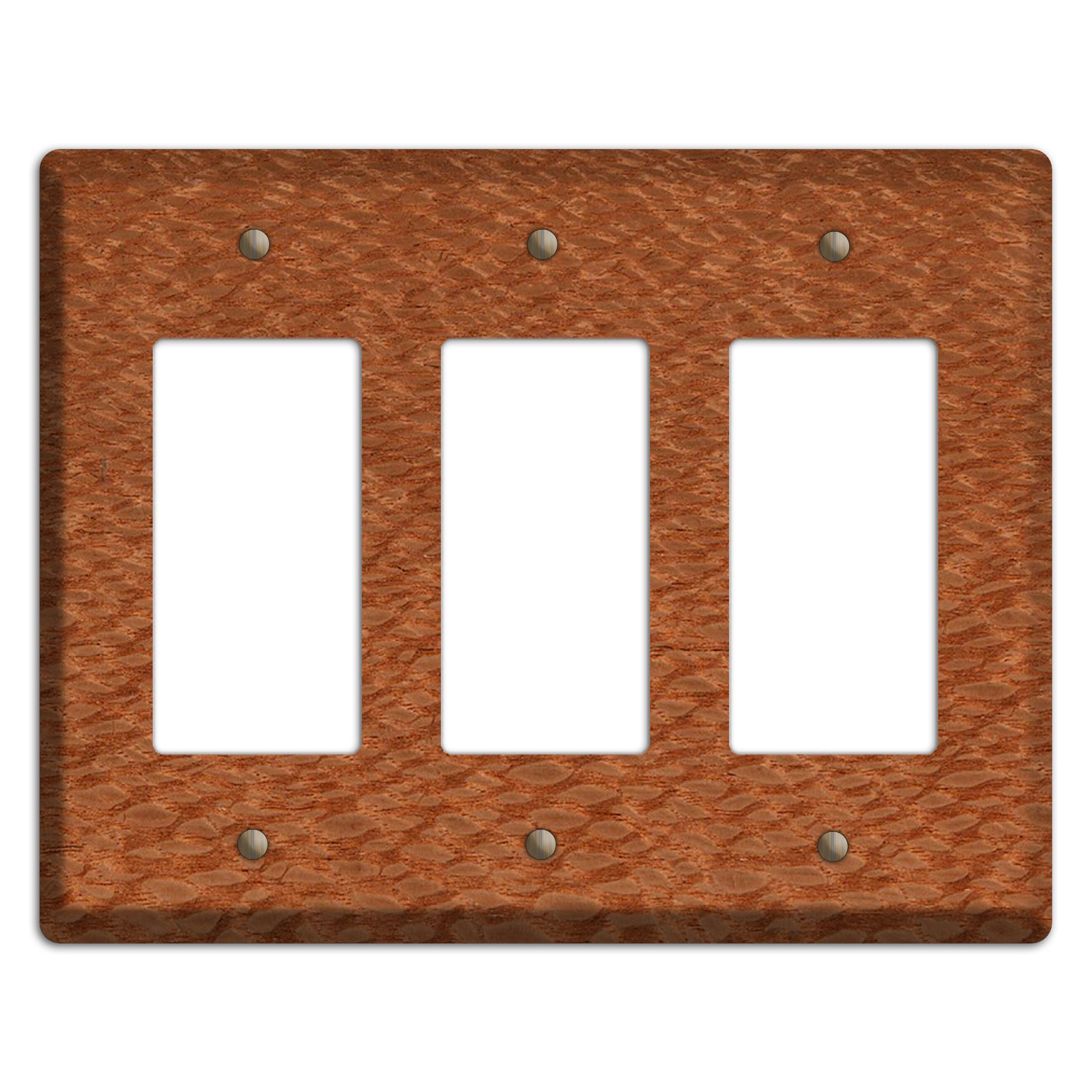 Lacewood Wood Triple Rocker Cover Plate
